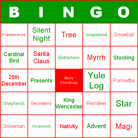 Christmas Bingo Card